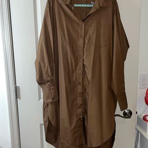 Brand new plus size fashion nova oversized button up long sleeve collared